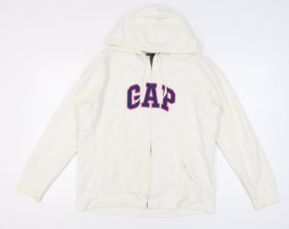Gap Unisex White Full Zip Hoodie XL - Casual Style