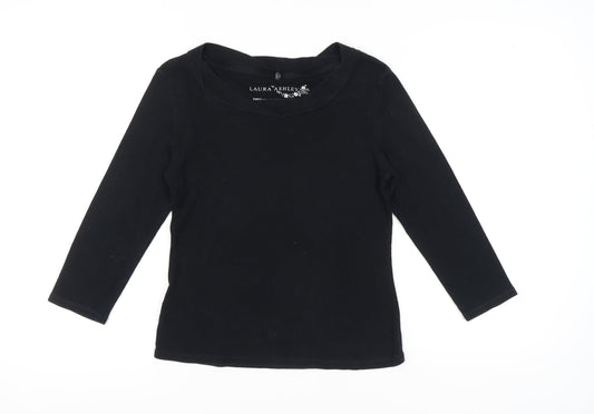 Laura Ashley Women's Black 3/4 Sleeve Top Size 14