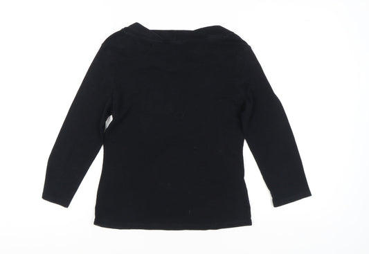 Laura Ashley Women's Black 3/4 Sleeve Top Size 14
