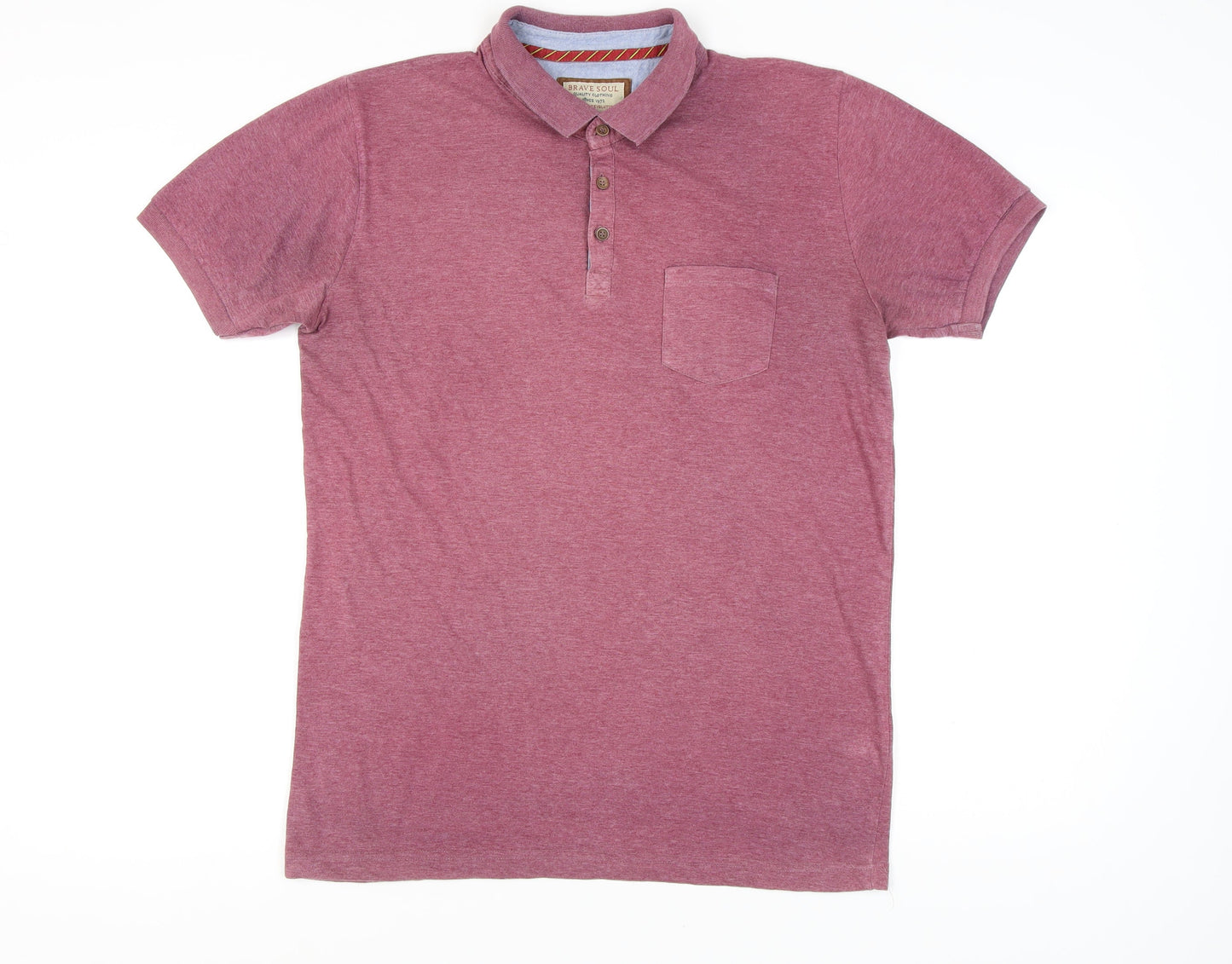 Brave Soul Men's Red Polo Shirt XL Short Sleeve Solid