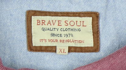 Brave Soul Men's Red Polo Shirt XL Short Sleeve Solid