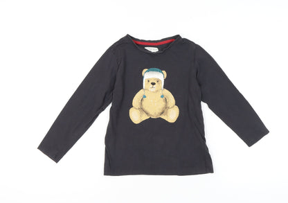 Marks and Spencer Girls Black Teddy Pyjama Top 7-8 Years