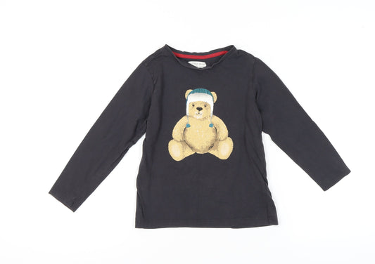 Marks and Spencer Girls Black Teddy Pyjama Top 7-8 Years