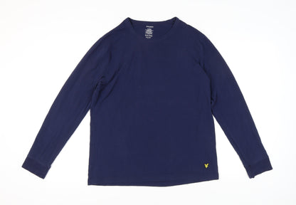 Lyle & Scott Men's Blue Long Sleeve Crew Neck T-Shirt L