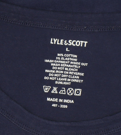Lyle & Scott Men's Blue Long Sleeve Crew Neck T-Shirt L