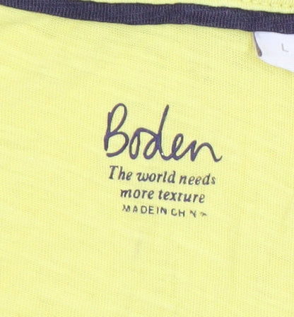 Womens UK Size L Boden Yellow Basic T-Shirt