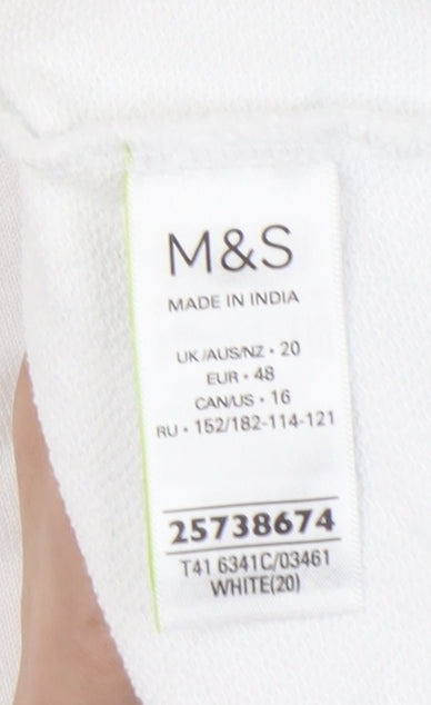 Womens UK Size 20 Marks and Spencer White Pullover Sweatshirt