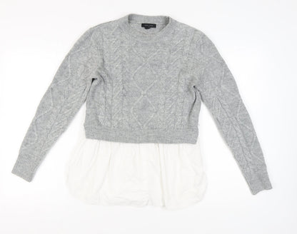 Womens UK Size 12 New Look Grey Pullover Jumper