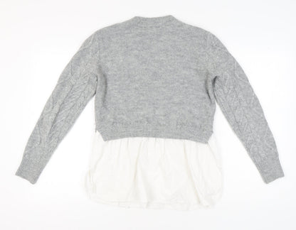 Womens UK Size 12 New Look Grey Pullover Jumper