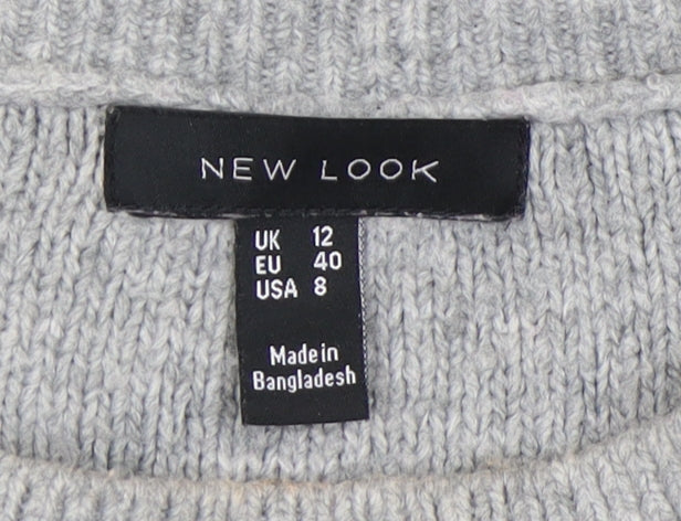 Womens UK Size 12 New Look Grey Pullover Jumper