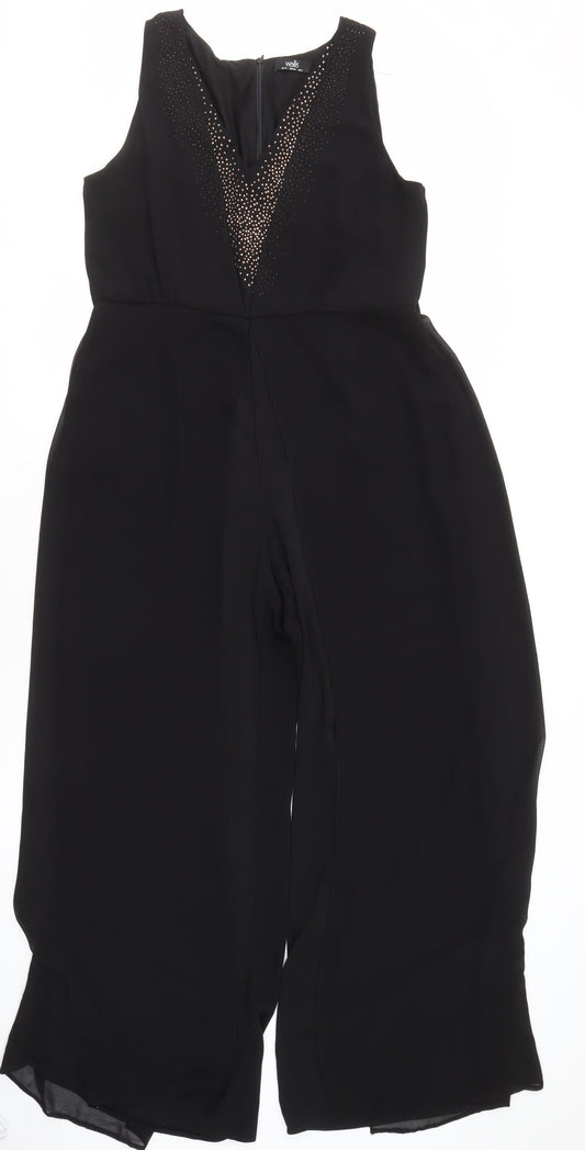 Wallis Women's Black Sleeveless Studded Jumpsuit