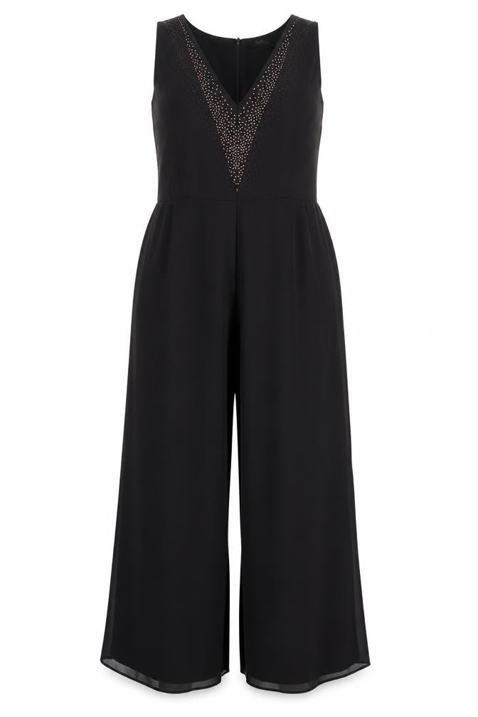 Womens UK Size 14 Wallis One-Piece Black Jumpsuit