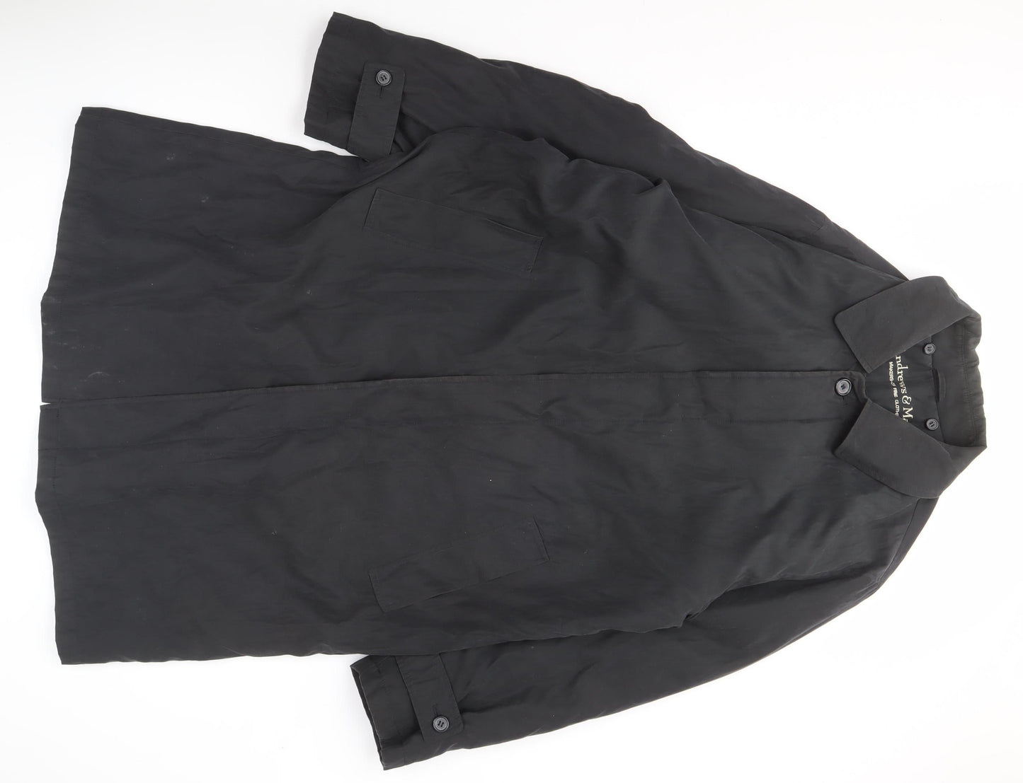 Andrews & May Men’s Black Coat Size 50 Overcoat