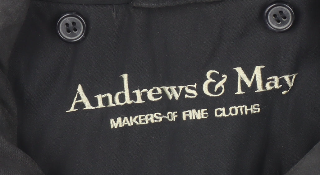 Andrews & May Men’s Black Coat Size 50 Overcoat