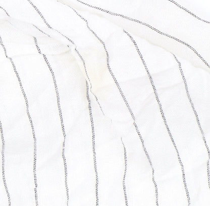 Fat Face Women's White Striped Button Dress Size 12