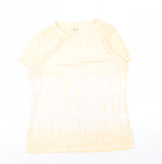 GAP Women's Beige T-Shirt Size M Basic Cotton Casual