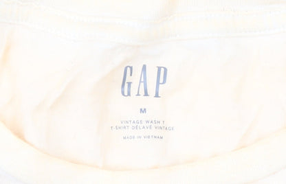 GAP Women's Beige T-Shirt Size M Basic Cotton Casual