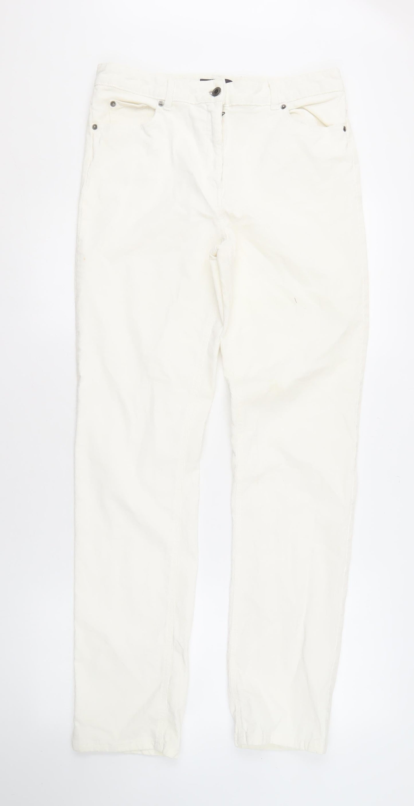 Womens UK Size 12 Marks and Spencer  Straight White Jeans