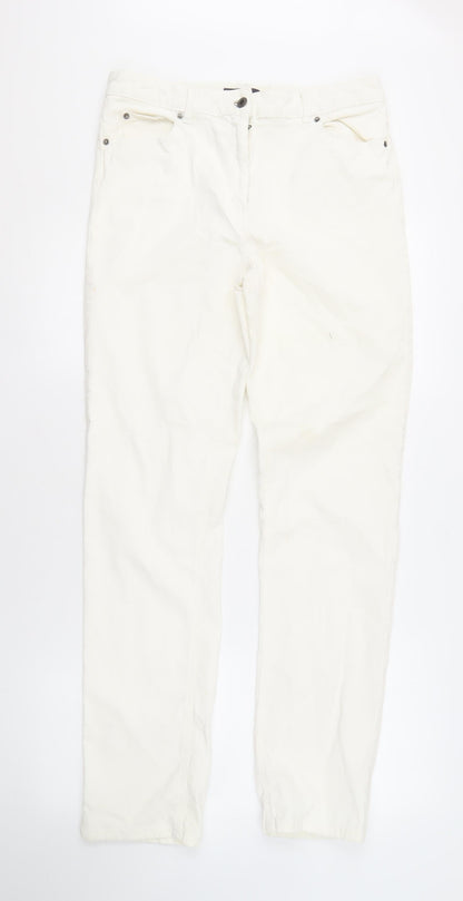 Womens UK Size 12 Marks and Spencer  Straight White Jeans
