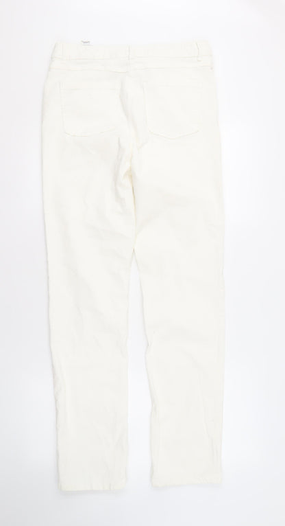 Womens UK Size 12 Marks and Spencer  Straight White Jeans