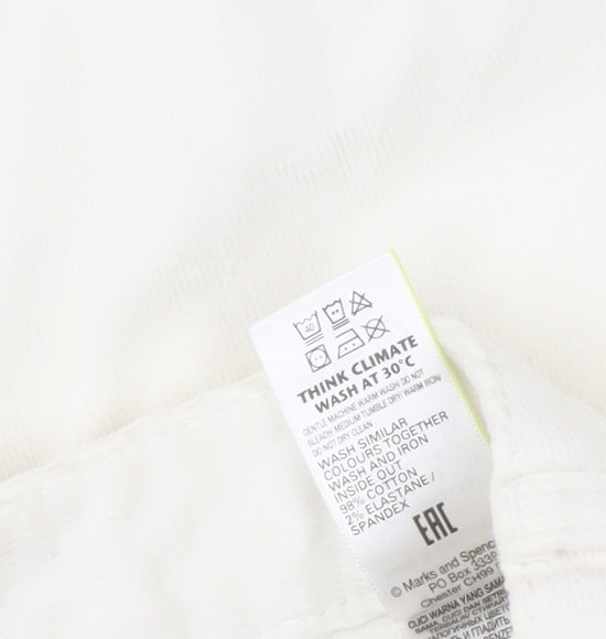 Womens UK Size 12 Marks and Spencer  Straight White Jeans