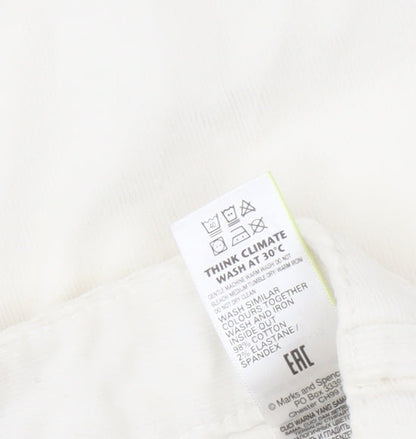 Womens UK Size 12 Marks and Spencer  Straight White Jeans