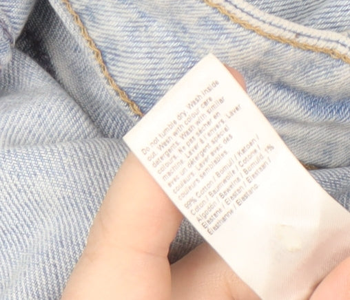 River Island Women's Blue Cropped Plus Size Jeans, Distressed