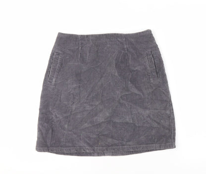 New Look Women's Grey Corduroy Pencil Skirt Size 8