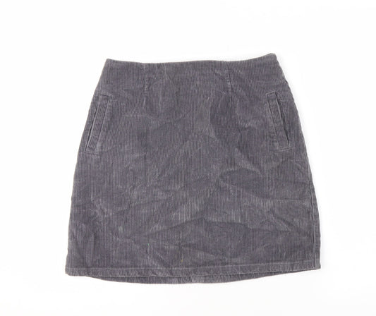 New Look Women's Grey Corduroy Pencil Skirt Size 8