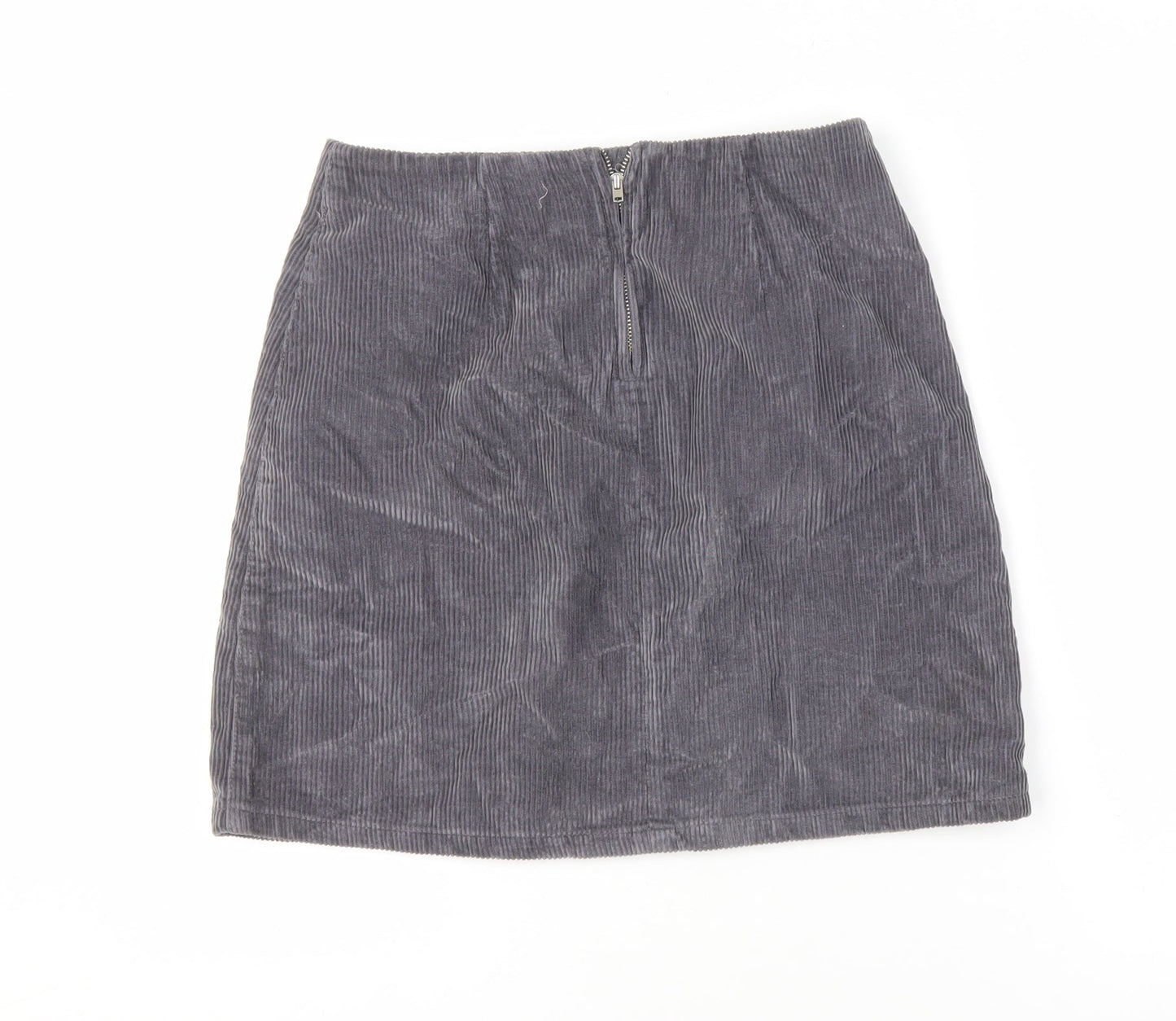 New Look Women's Grey Corduroy Pencil Skirt Size 8