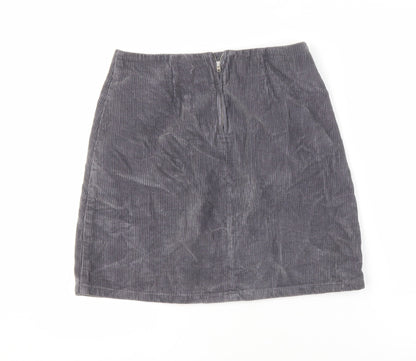 New Look Women's Grey Corduroy Pencil Skirt Size 8