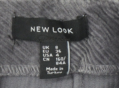 New Look Women's Grey Corduroy Pencil Skirt Size 8