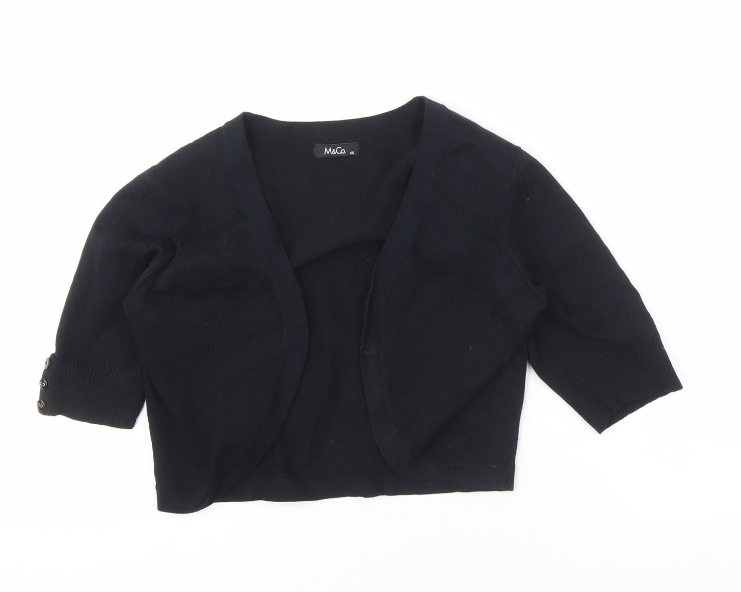 Womens UK Size XS M&Co Black Cardigan Jumper