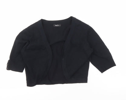Womens UK Size XS M&Co Black Cardigan Jumper