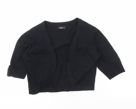 Womens UK Size XS M&Co Black Cardigan Jumper