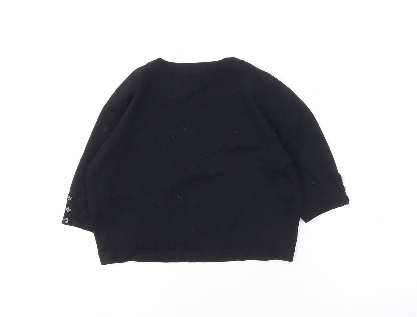 Womens UK Size XS M&Co Black Cardigan Jumper