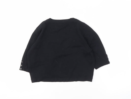 Womens UK Size XS M&Co Black Cardigan Jumper
