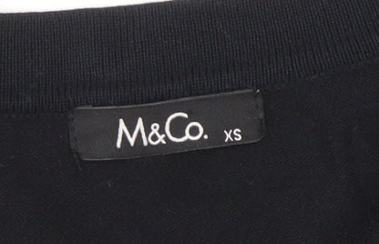 Womens UK Size XS M&Co Black Cardigan Jumper