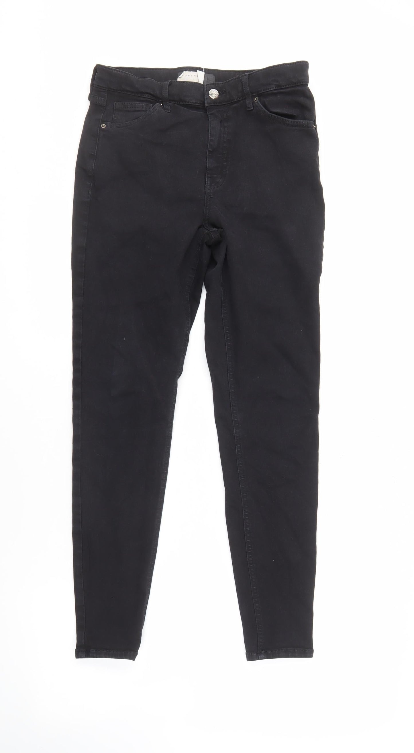 Unisex Adultss UK Size 30 Topshop Slim Fit Skinny Black Jeans