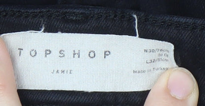 Unisex Adultss UK Size 30 Topshop Slim Fit Skinny Black Jeans
