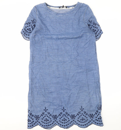 Next Women's Blue Embroidered Dress Size 12