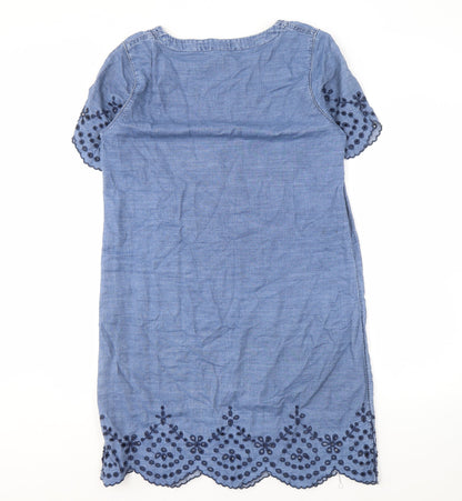 Next Women's Blue Embroidered Dress Size 12