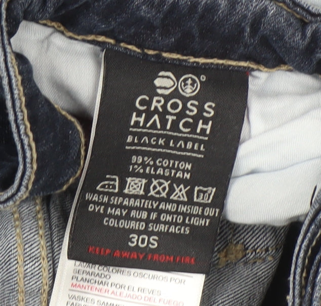 Cross Hatch Men's Blue Slim Fit Distressed Jeans 30W 30L