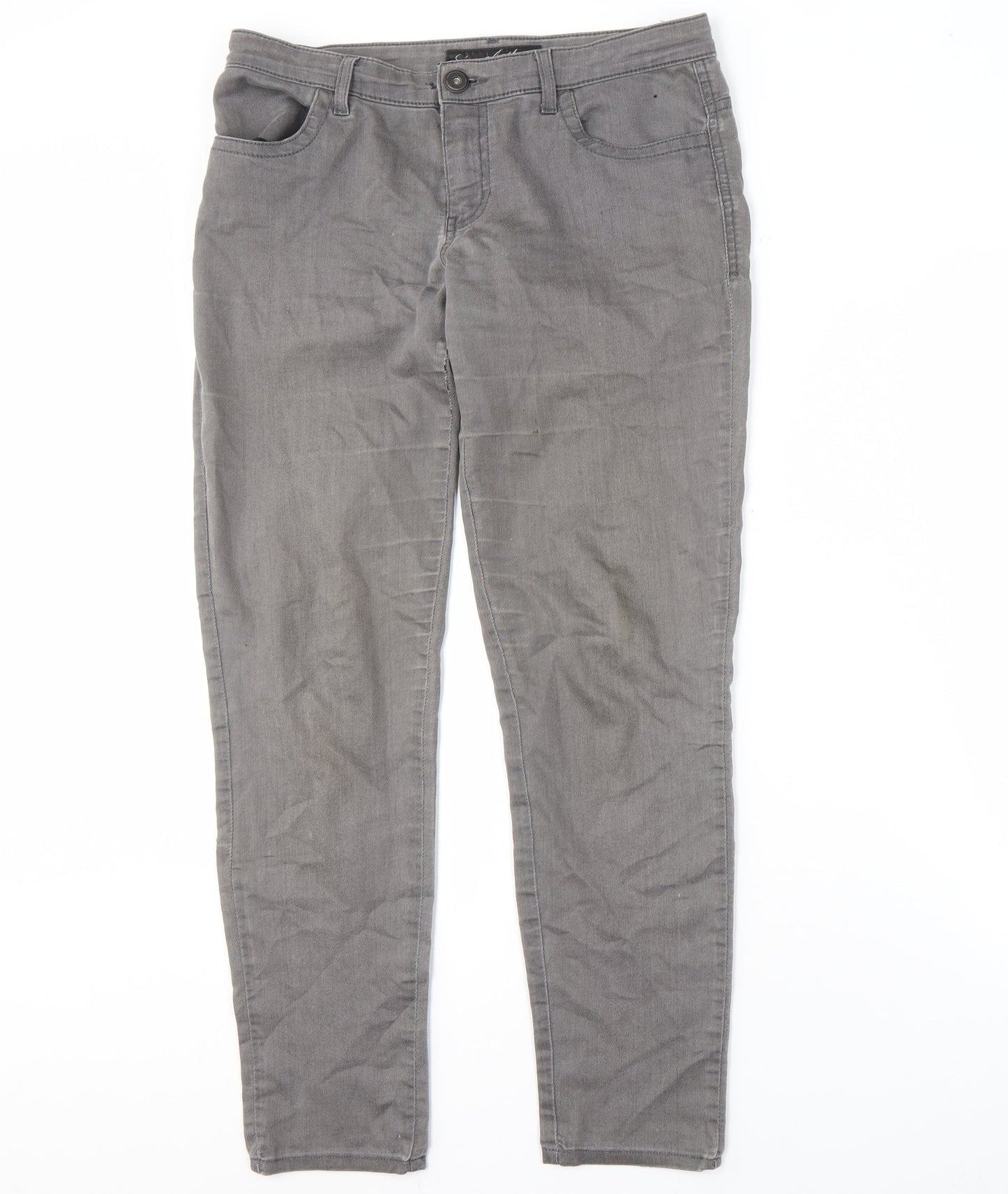 Next Women's Grey Regular Cotton Jeans