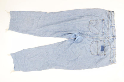 River Island Women's Blue Straight Jeans, Size 14, Distressed