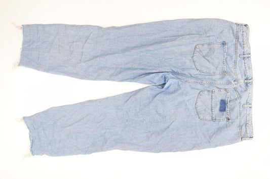 River Island Women's Blue Straight Jeans, Size 14, Distressed