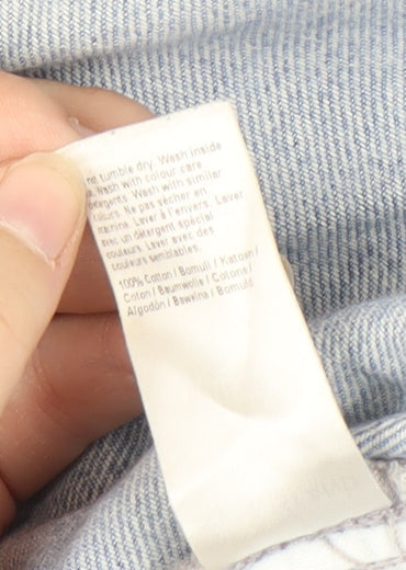 River Island Women's Blue Straight Jeans, Size 14, Distressed