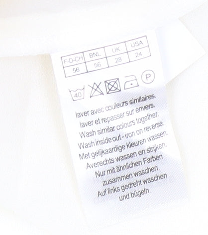 Damart Women's Ivory Button-Up V-Neck Blouse Size 28