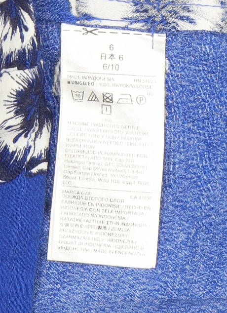 Gap Women's Blue Floral Dress Size 6