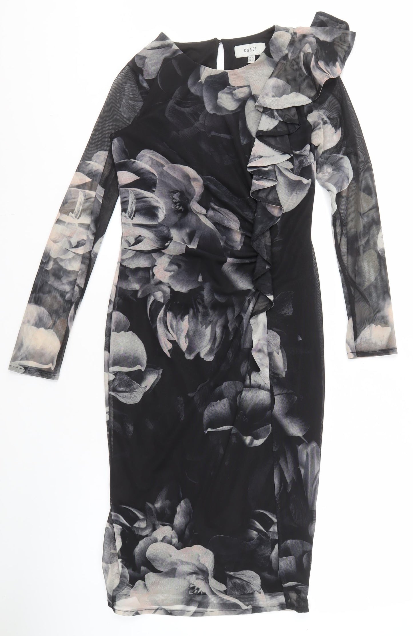 Coast Women's Black Floral Midi Bodycon Dress